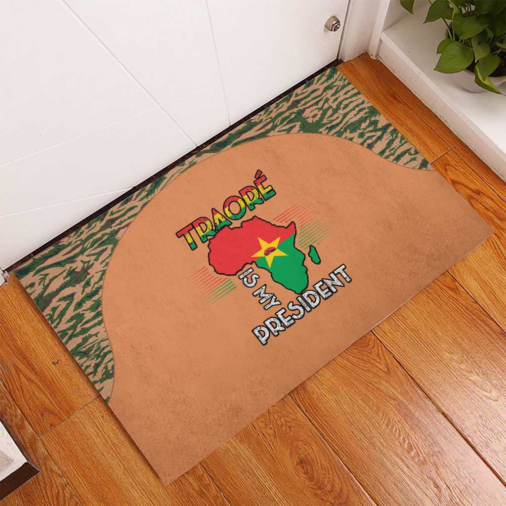Africa in Solidarity with Traore Rubber Doormat Africa For Africans