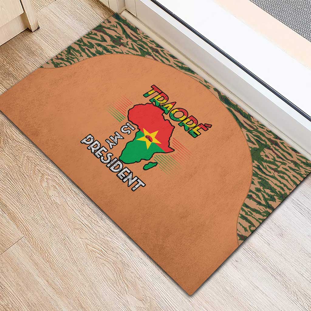 Africa in Solidarity with Traore Rubber Doormat Africa For Africans