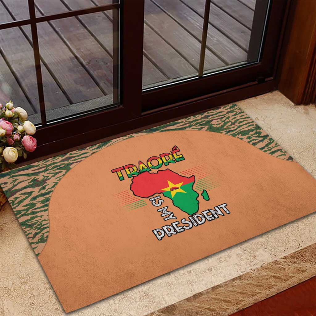 Africa in Solidarity with Traore Rubber Doormat Africa For Africans