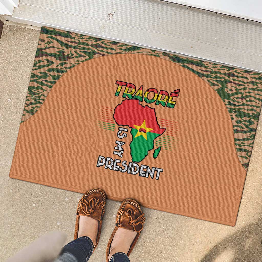 Africa in Solidarity with Traore Rubber Doormat Africa For Africans