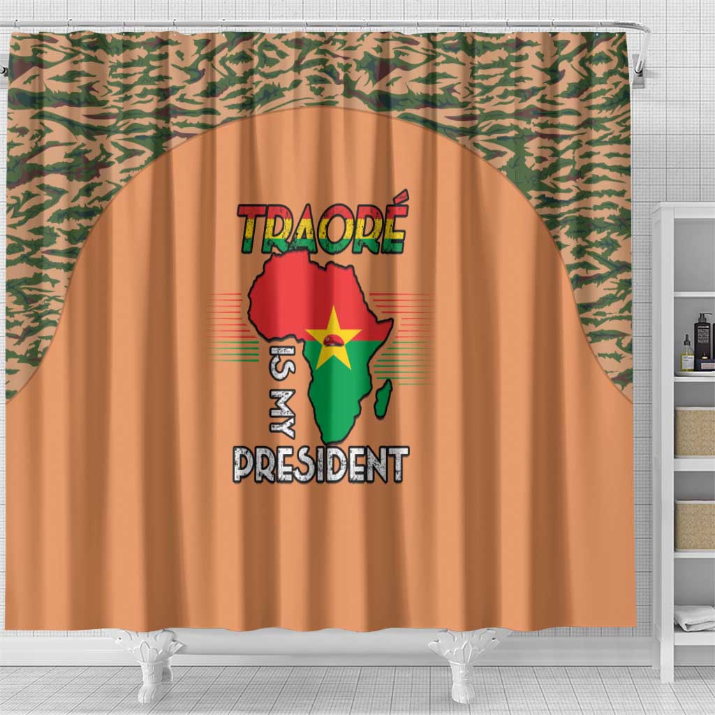 Africa in Solidarity with Traore Shower Curtain Africa For Africans