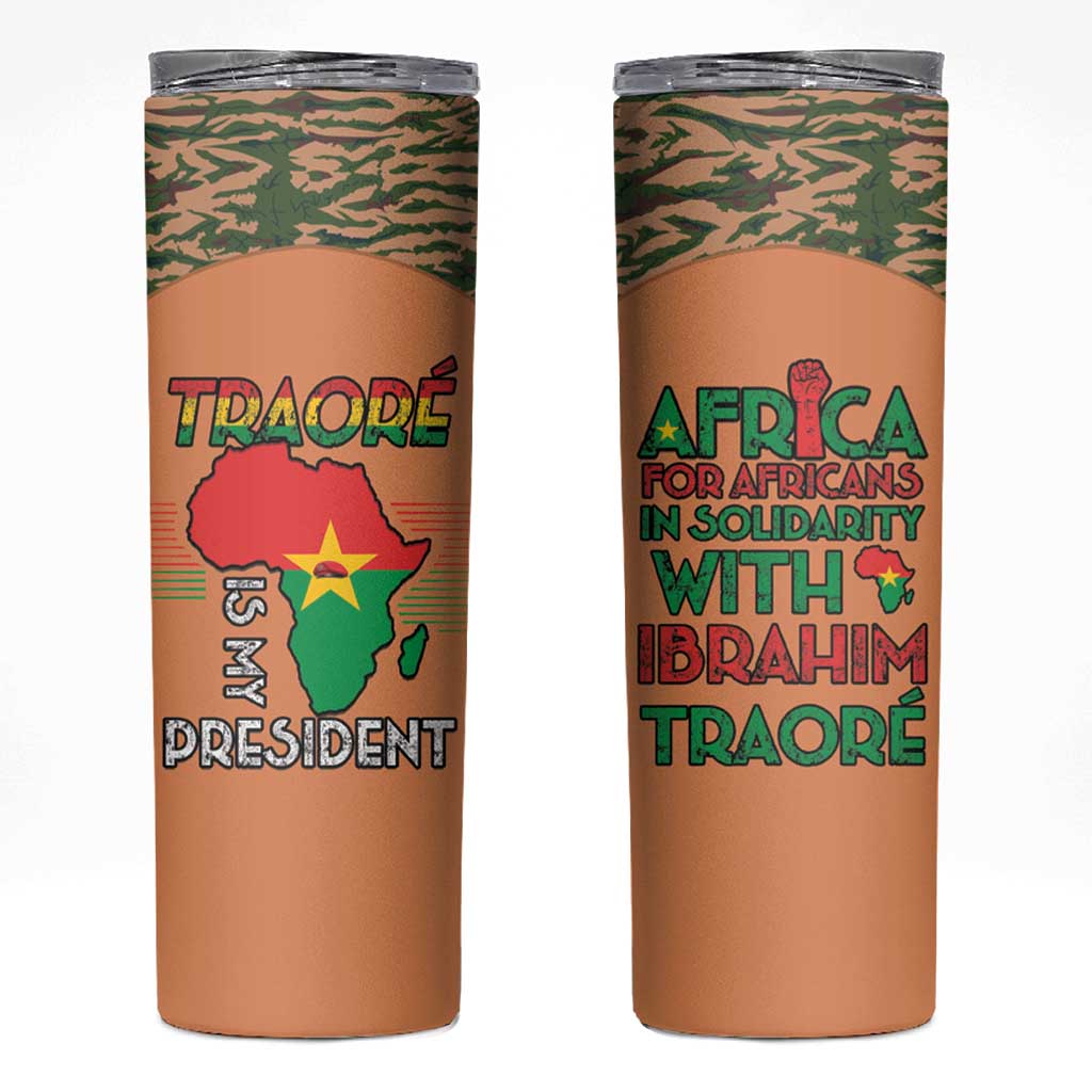 Africa in Solidarity with Traore Skinny Tumbler Africa For Africans