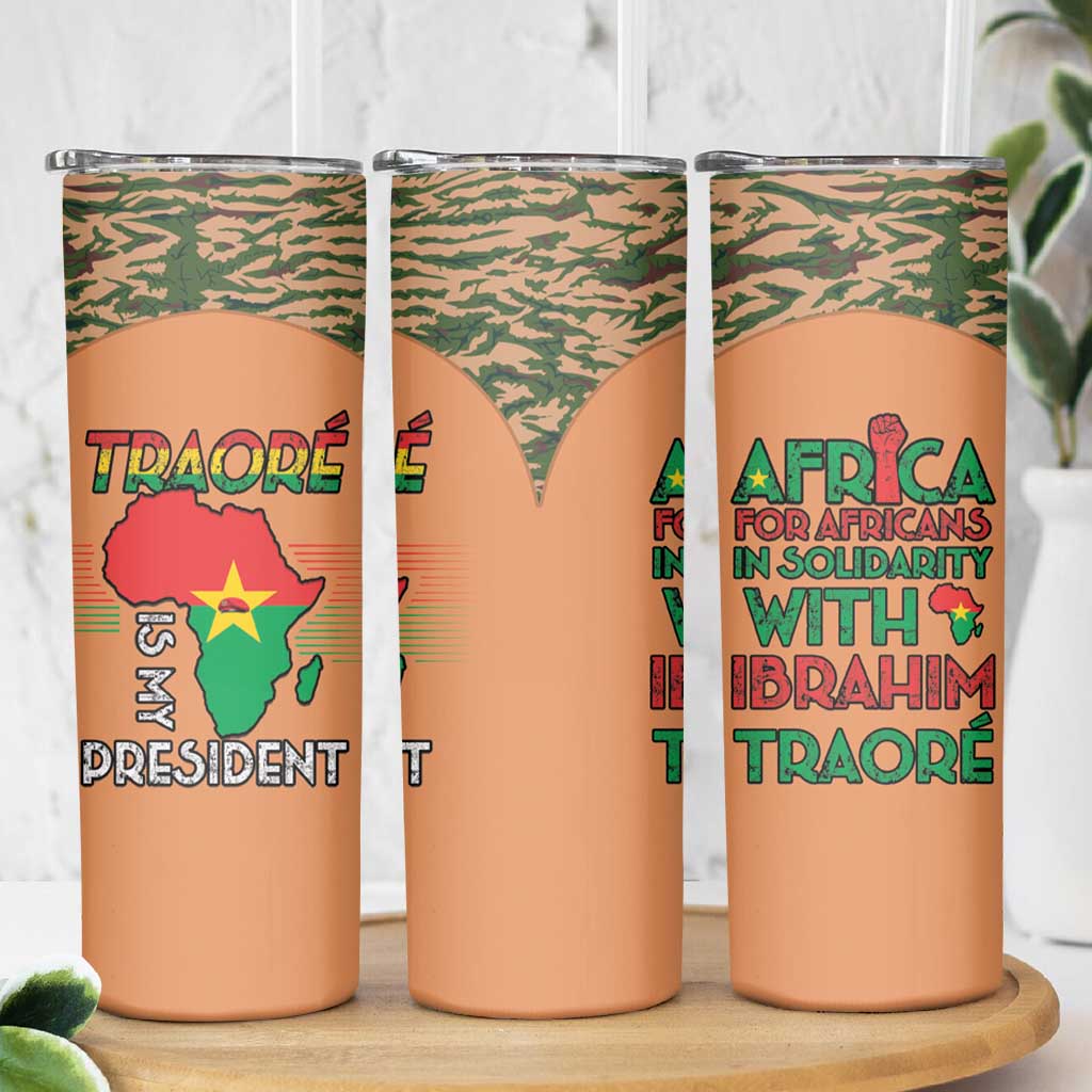 Africa in Solidarity with Traore Skinny Tumbler Africa For Africans