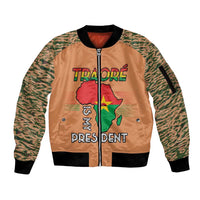 Africa in Solidarity with Traore Sleeve Zip Bomber Jacket Africa For Africans