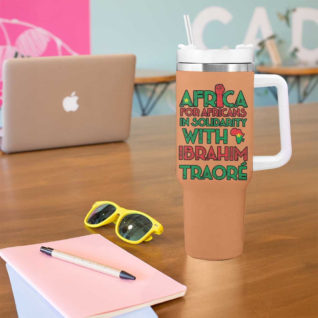 Africa in Solidarity with Traore Tumbler With Handle Africa For Africans