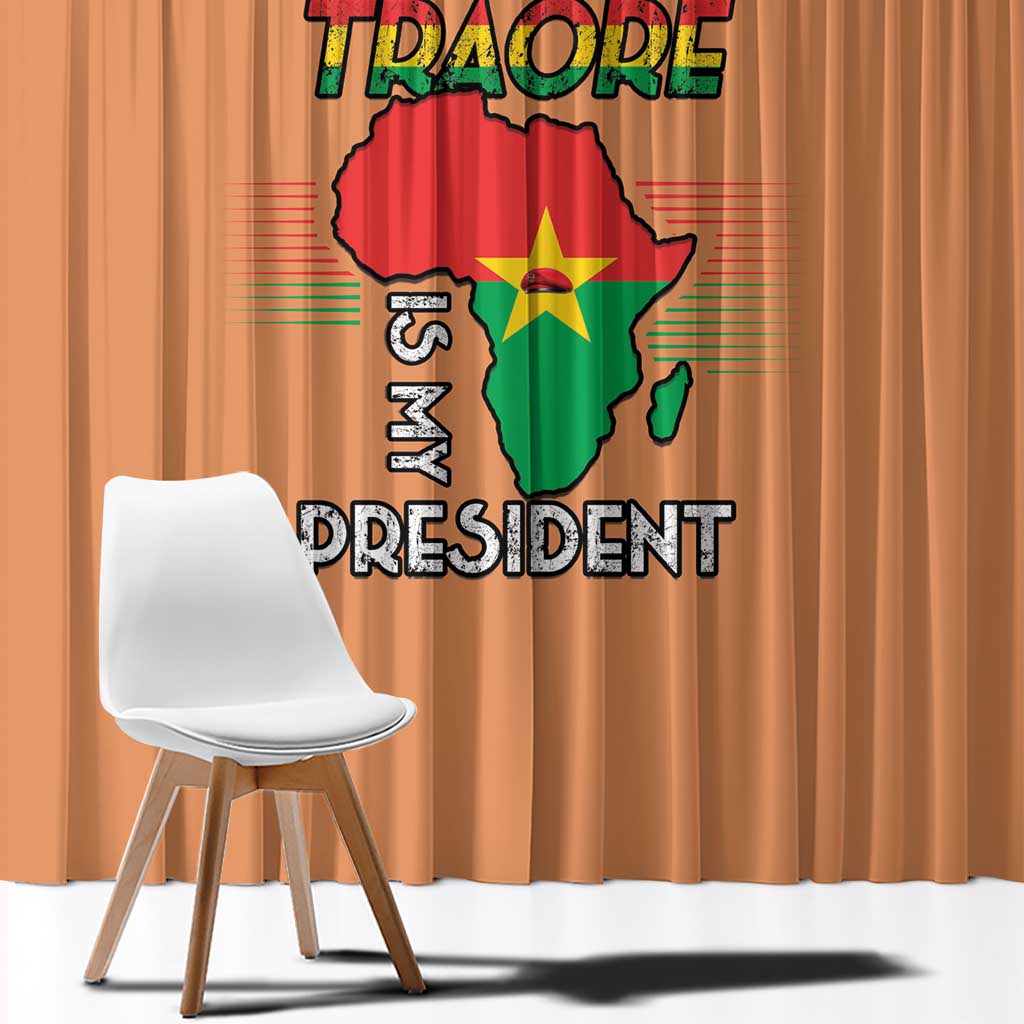 Africa in Solidarity with Traore Window Curtain Africa For Africans