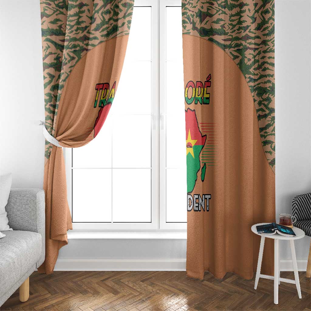 Africa in Solidarity with Traore Window Curtain Africa For Africans