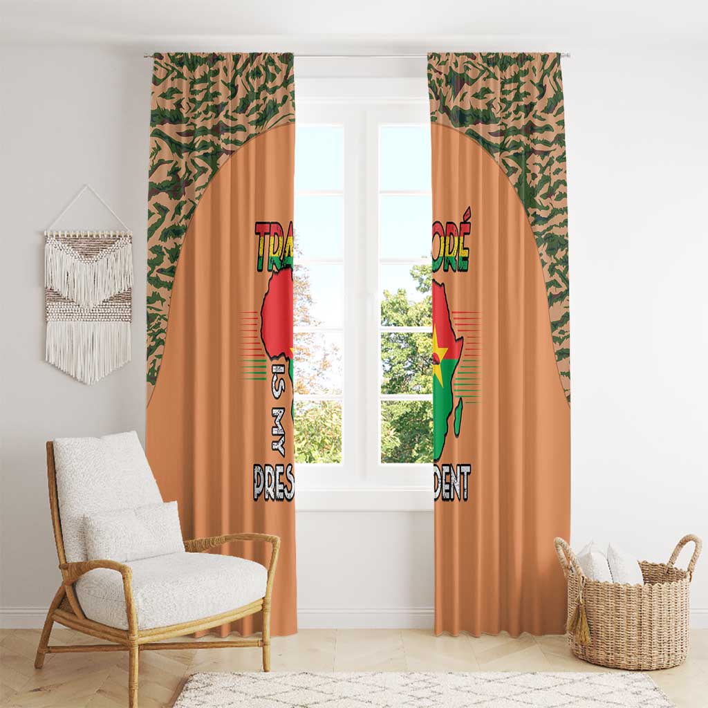 Africa in Solidarity with Traore Window Curtain Africa For Africans