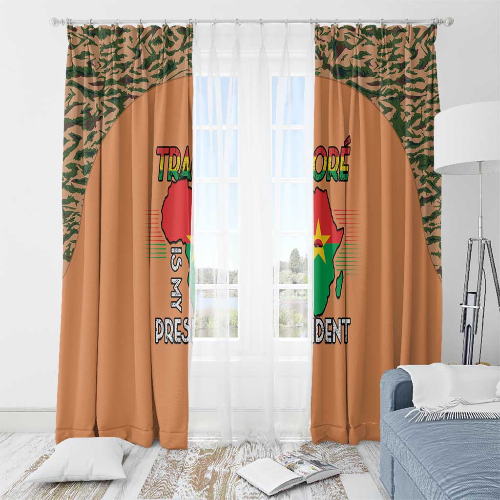 Africa in Solidarity with Traore Window Curtain Africa For Africans