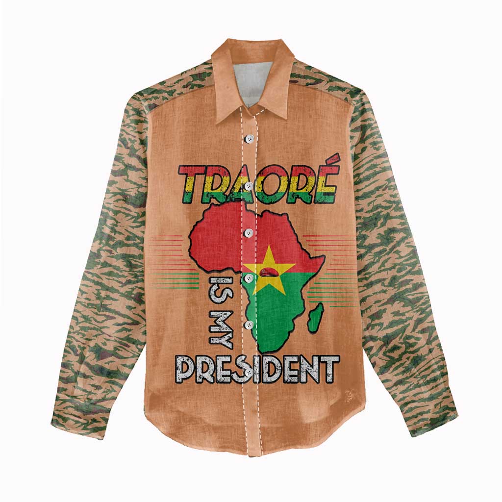 Africa in Solidarity with Traore Women Casual Shirt Africa For Africans