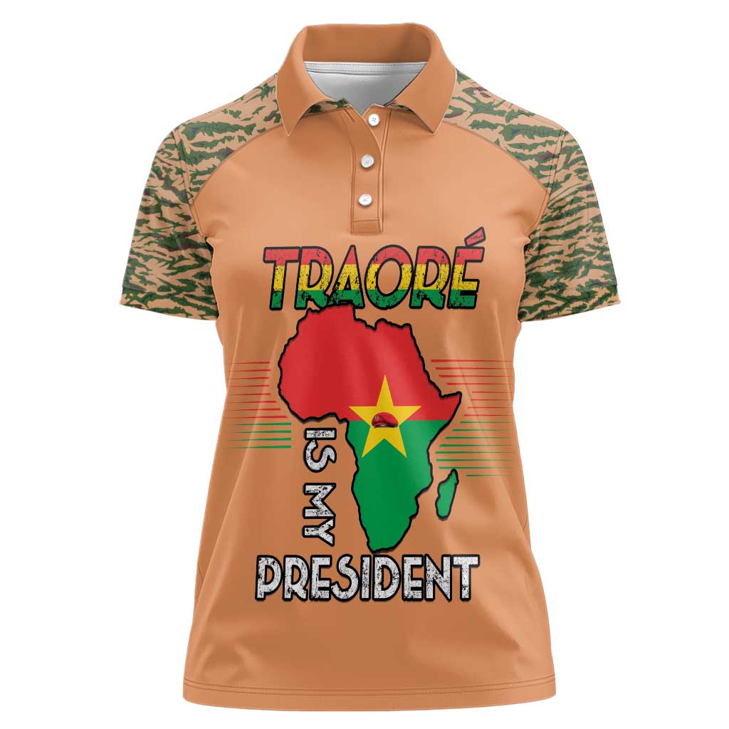 Africa in Solidarity with Traore Women Polo Shirt Africa For Africans