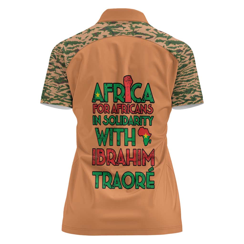 Africa in Solidarity with Traore Women Polo Shirt Africa For Africans