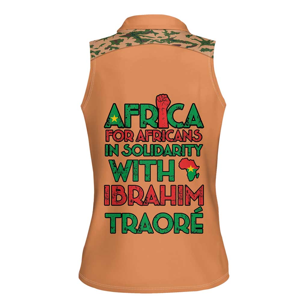 Africa in Solidarity with Traore Women Sleeveless Polo Shirt Africa For Africans