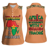Africa in Solidarity with Traore Women Sleeveless Polo Shirt Africa For Africans