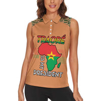 Africa in Solidarity with Traore Women Sleeveless Polo Shirt Africa For Africans