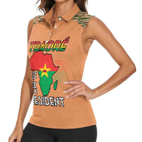 Africa in Solidarity with Traore Women Sleeveless Polo Shirt Africa For Africans