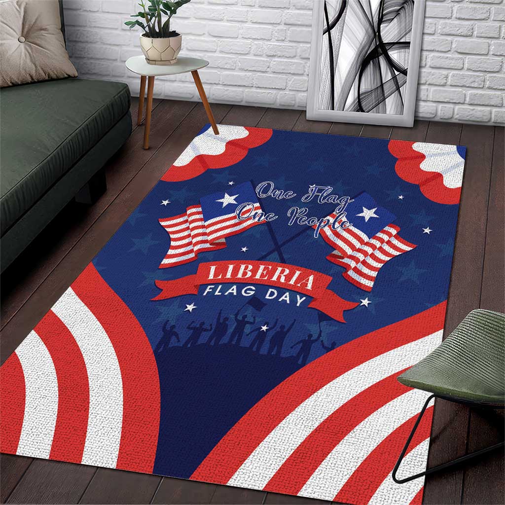 Happy Liberia Flag Day Area Rug One Flag One People - Wonder Print Shop