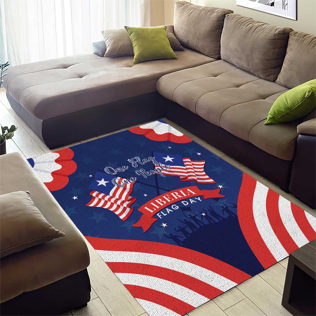Happy Liberia Flag Day Area Rug One Flag One People - Wonder Print Shop