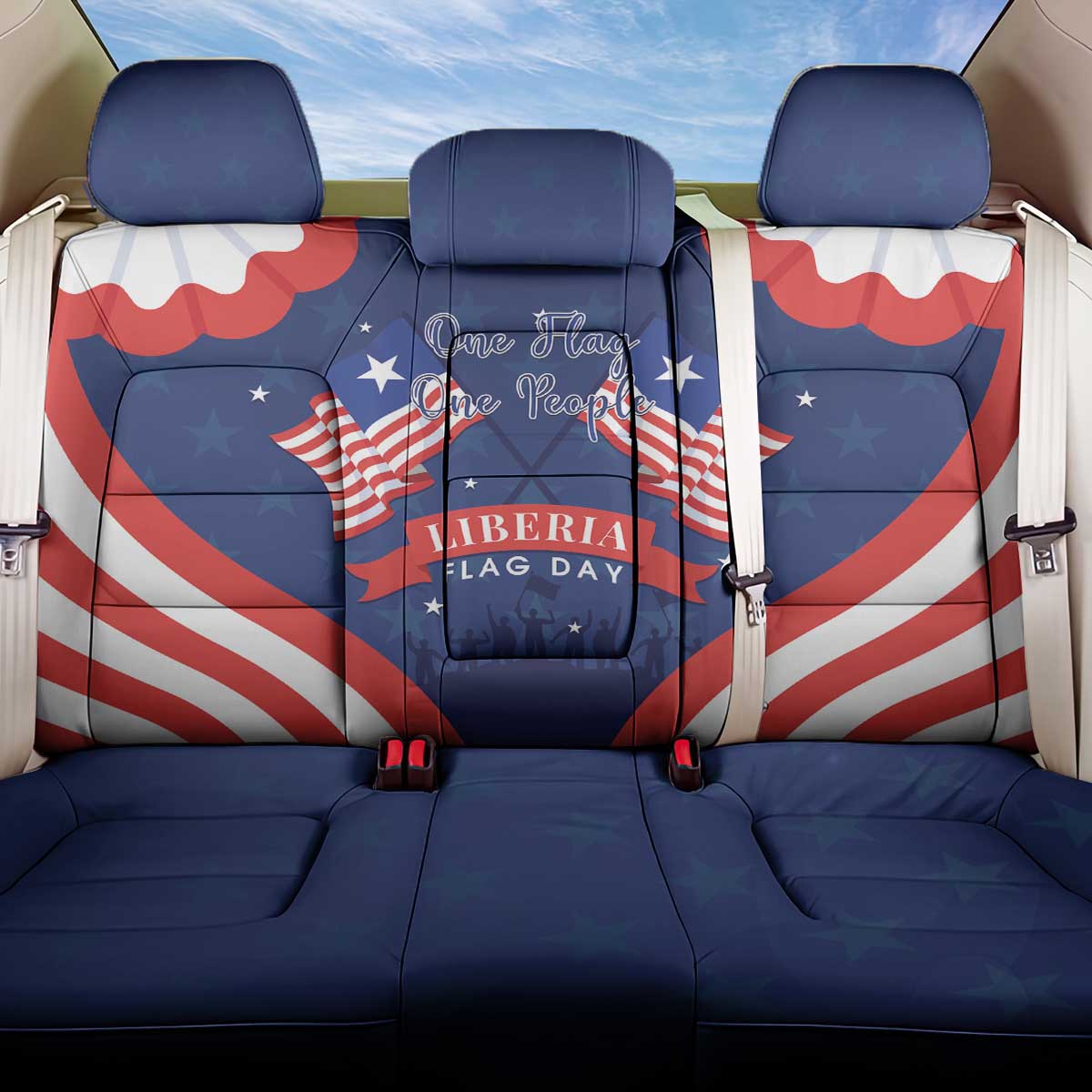 Happy Liberia Flag Day Back Car Seat Cover One Flag One People - Wonder Print Shop