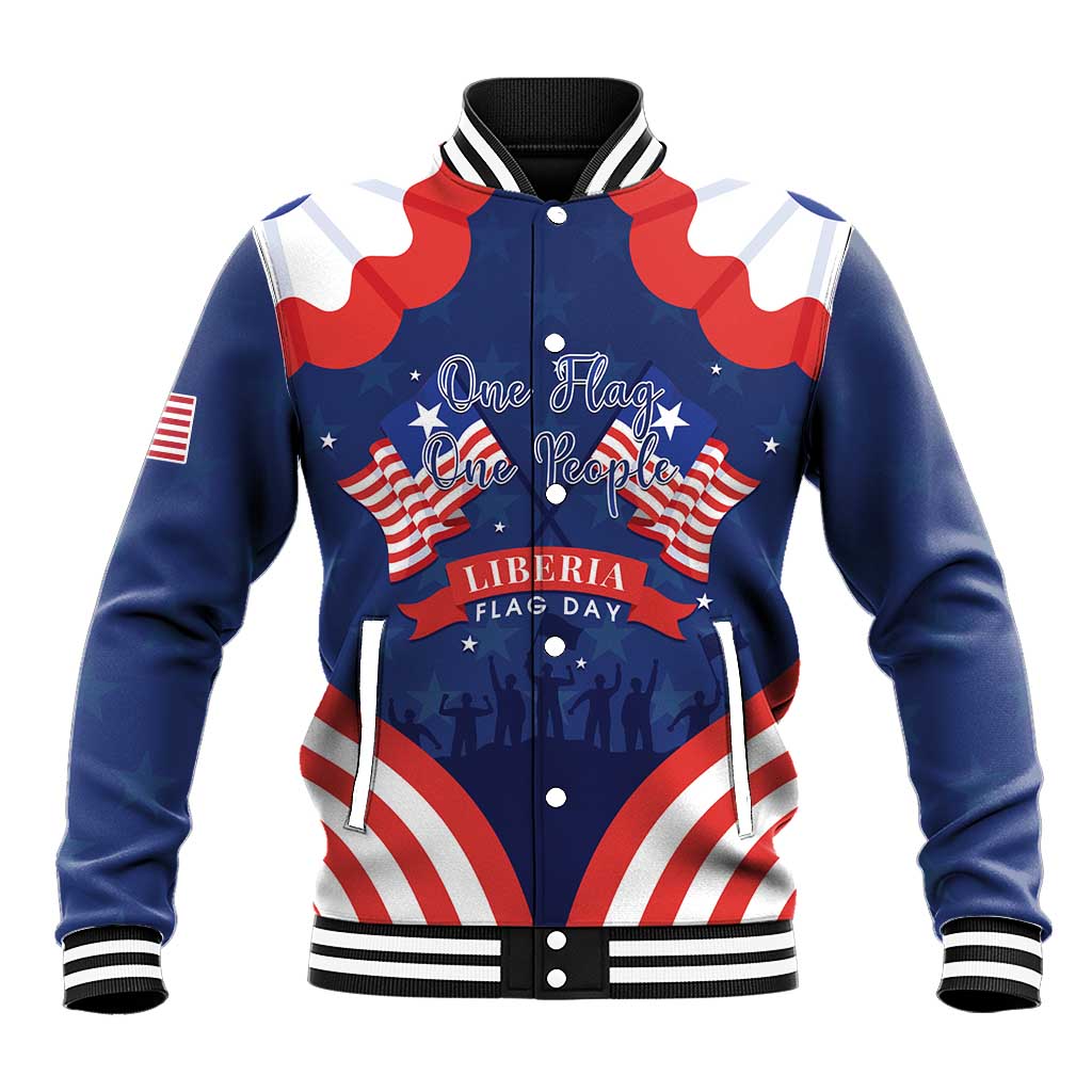 Personalized Happy Liberia Flag Day Baseball Jacket One Flag One People - Wonder Print Shop