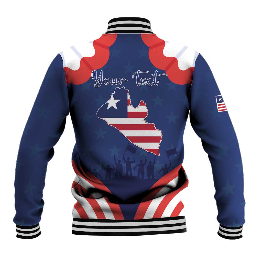 Personalized Happy Liberia Flag Day Baseball Jacket One Flag One People - Wonder Print Shop