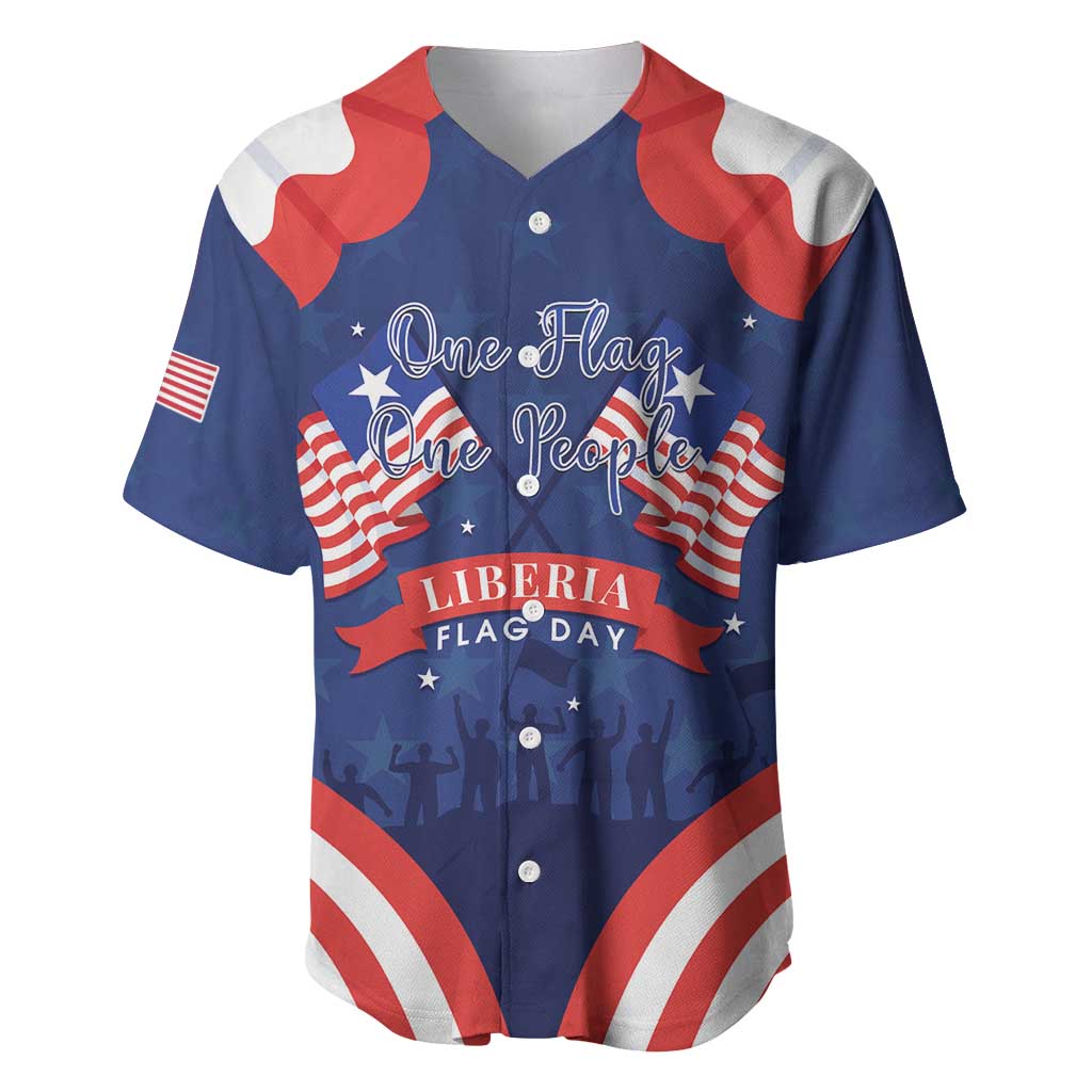 Personalized Happy Liberia Flag Day Baseball Jersey One Flag One People - Wonder Print Shop