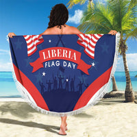 Happy Liberia Flag Day Beach Blanket One Flag One People - Wonder Print Shop