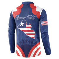 Personalized Happy Liberia Flag Day Button Sweatshirt One Flag One People - Wonder Print Shop