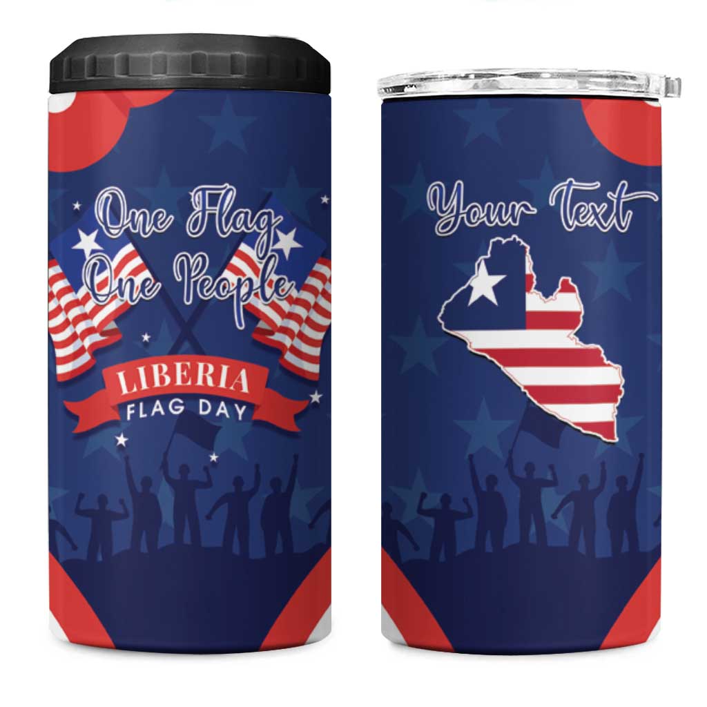 Personalized Happy Liberia Flag Day 4 in 1 Can Cooler Tumbler One Flag One People - Wonder Print Shop