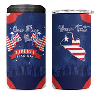 Personalized Happy Liberia Flag Day 4 in 1 Can Cooler Tumbler One Flag One People - Wonder Print Shop