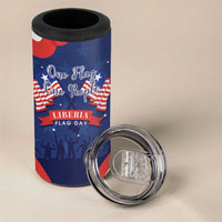 Personalized Happy Liberia Flag Day 4 in 1 Can Cooler Tumbler One Flag One People - Wonder Print Shop