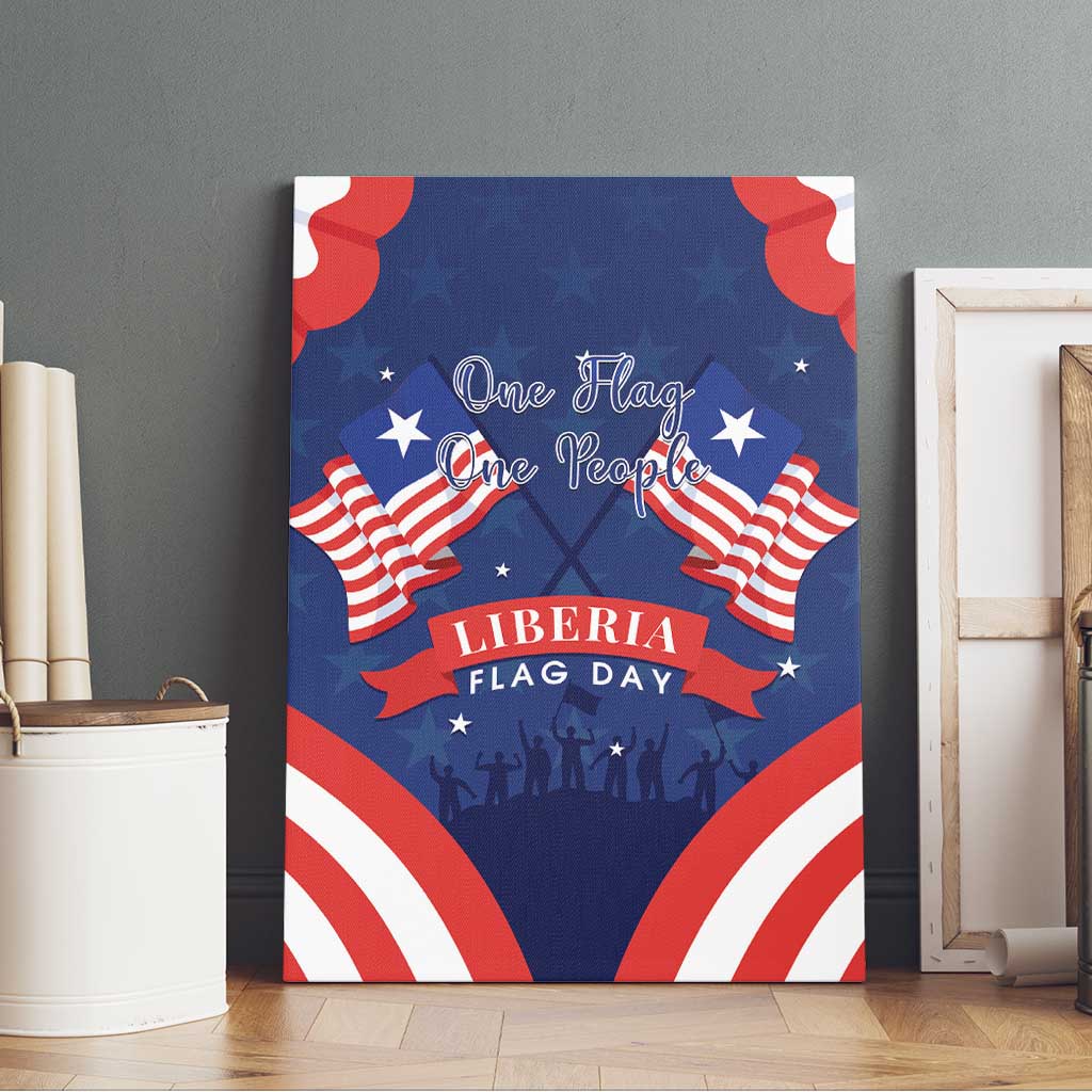 Happy Liberia Flag Day Canvas Wall Art One Flag One People - Wonder Print Shop