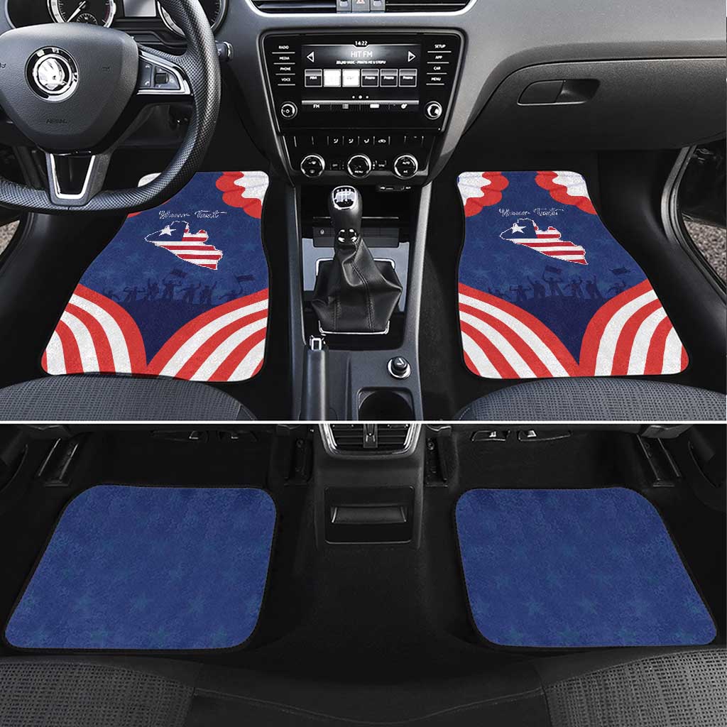 Happy Liberia Flag Day Car Mats One Flag One People - Wonder Print Shop