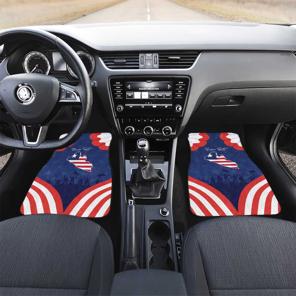 Happy Liberia Flag Day Car Mats One Flag One People - Wonder Print Shop