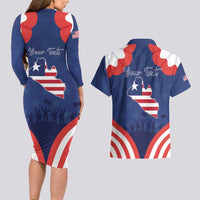 Personalized Happy Liberia Flag Day Couples Matching Long Sleeve Bodycon Dress and Hawaiian Shirt One Flag One People - Wonder Print Shop