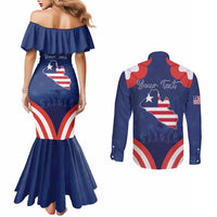 Personalized Happy Liberia Flag Day Couples Matching Mermaid Dress and Long Sleeve Button Shirt One Flag One People - Wonder Print Shop