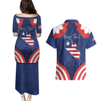 Personalized Happy Liberia Flag Day Couples Matching Puletasi and Hawaiian Shirt One Flag One People - Wonder Print Shop