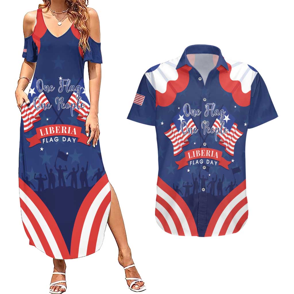Personalized Happy Liberia Flag Day Couples Matching Summer Maxi Dress and Hawaiian Shirt One Flag One People - Wonder Print Shop