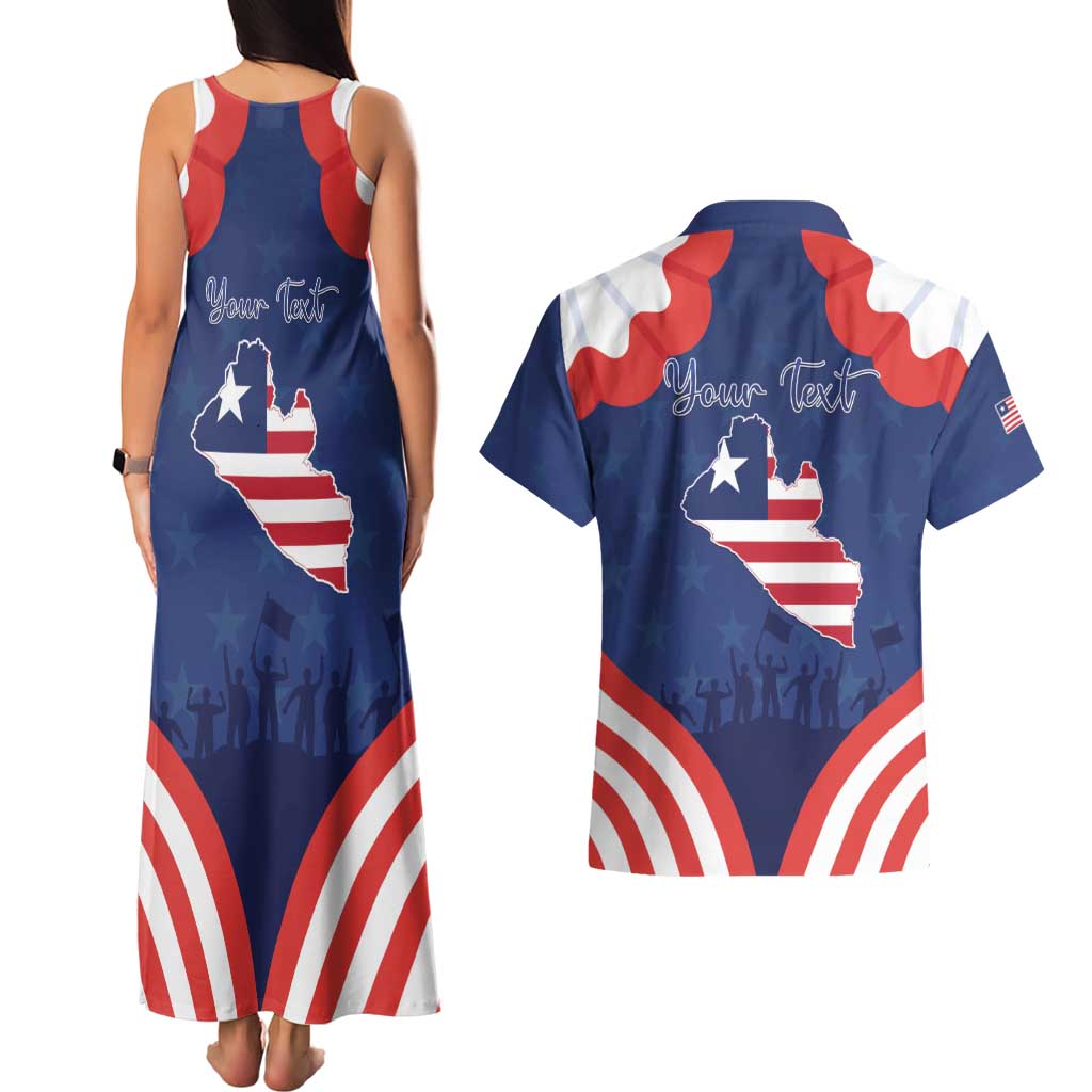 Personalized Happy Liberia Flag Day Couples Matching Tank Maxi Dress and Hawaiian Shirt One Flag One People - Wonder Print Shop