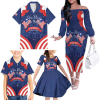 Personalized Happy Liberia Flag Day Family Matching Off The Shoulder Long Sleeve Dress and Hawaiian Shirt One Flag One People - Wonder Print Shop