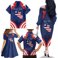Personalized Happy Liberia Flag Day Family Matching Off The Shoulder Long Sleeve Dress and Hawaiian Shirt One Flag One People - Wonder Print Shop