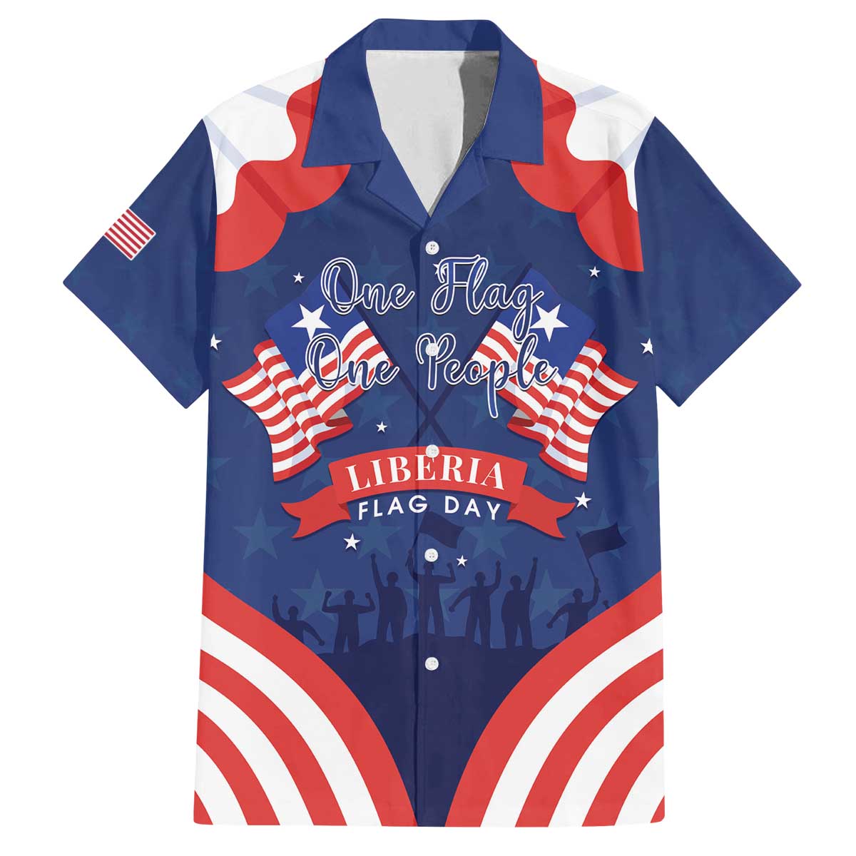 Personalized Happy Liberia Flag Day Family Matching Off The Shoulder Long Sleeve Dress and Hawaiian Shirt One Flag One People - Wonder Print Shop