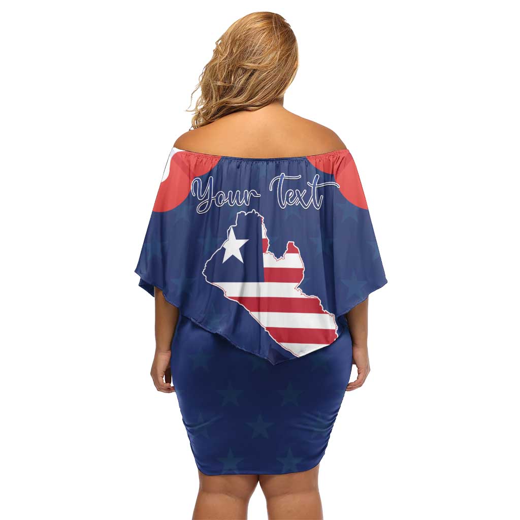 Personalized Happy Liberia Flag Day Family Matching Off Shoulder Short Dress and Hawaiian Shirt One Flag One People - Wonder Print Shop