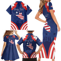 Personalized Happy Liberia Flag Day Family Matching Short Sleeve Bodycon Dress and Hawaiian Shirt One Flag One People - Wonder Print Shop