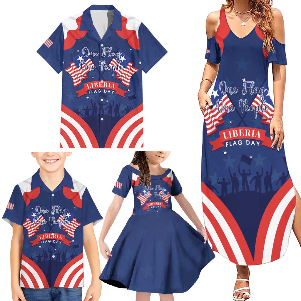 Personalized Happy Liberia Flag Day Family Matching Summer Maxi Dress and Hawaiian Shirt One Flag One People - Wonder Print Shop
