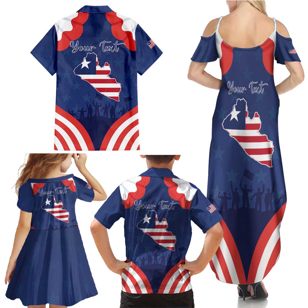 Personalized Happy Liberia Flag Day Family Matching Summer Maxi Dress and Hawaiian Shirt One Flag One People - Wonder Print Shop
