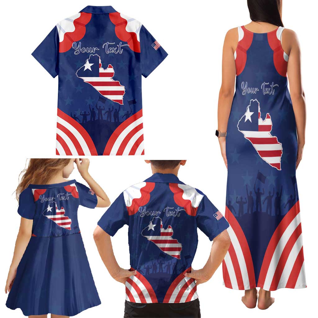 Personalized Happy Liberia Flag Day Family Matching Tank Maxi Dress and Hawaiian Shirt One Flag One People - Wonder Print Shop