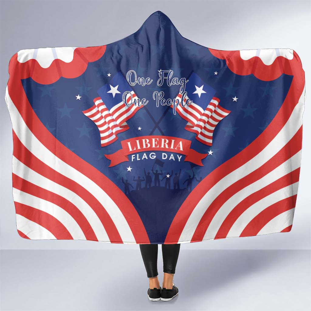 Happy Liberia Flag Day Hooded Blanket One Flag One People - Wonder Print Shop