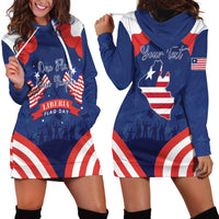 Personalized Happy Liberia Flag Day Hoodie Dress One Flag One People - Wonder Print Shop