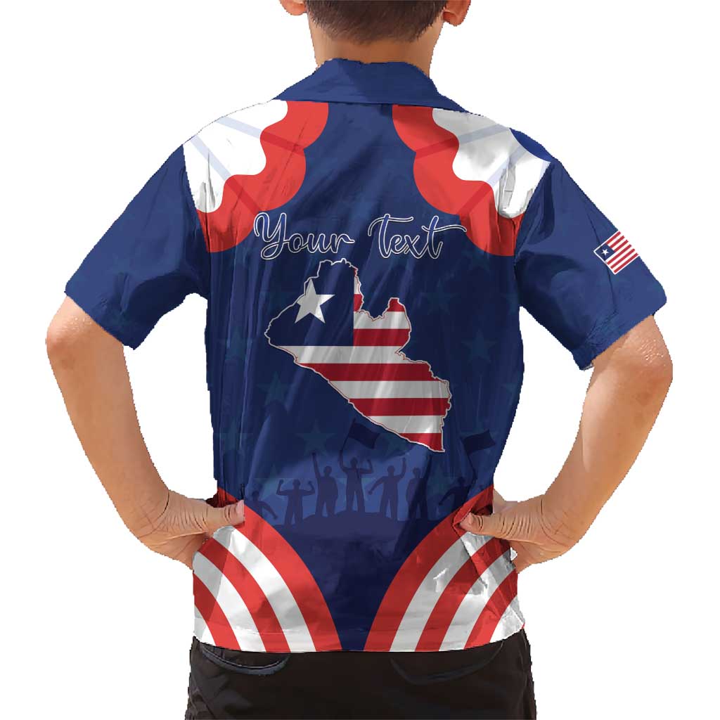 Personalized Happy Liberia Flag Day Kid Hawaiian Shirt One Flag One People - Wonder Print Shop